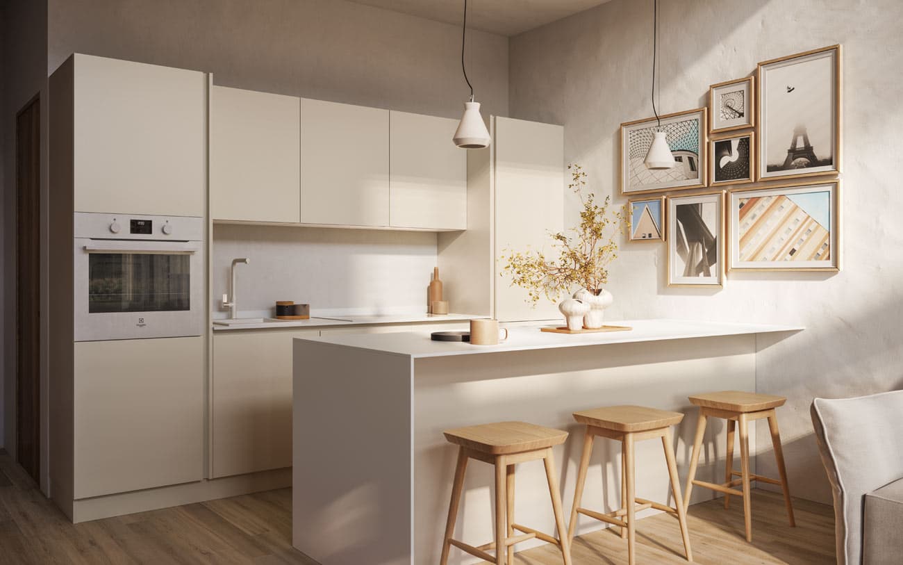Cucina isola stile nordico — PensareCasa Torino