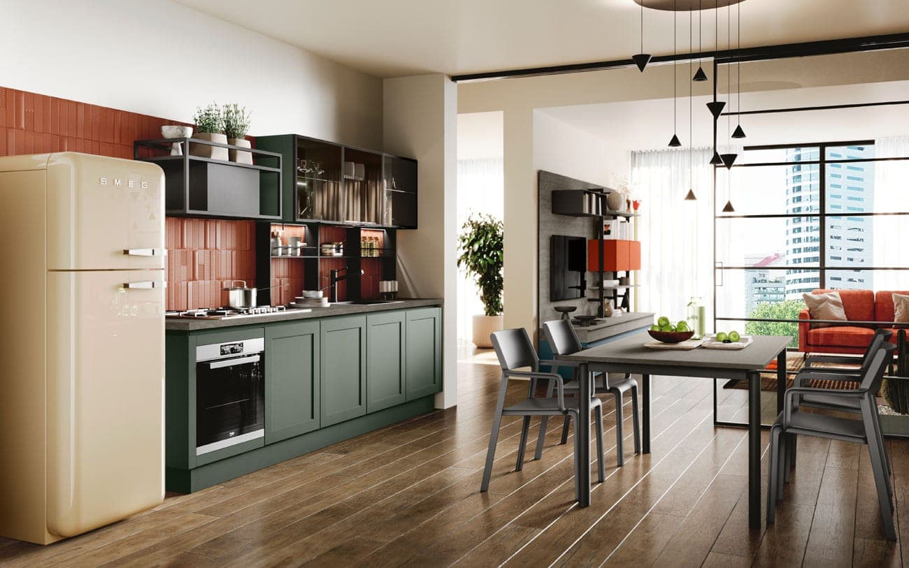 Cucina lineare eclettica in PET — PensareCasa Torino