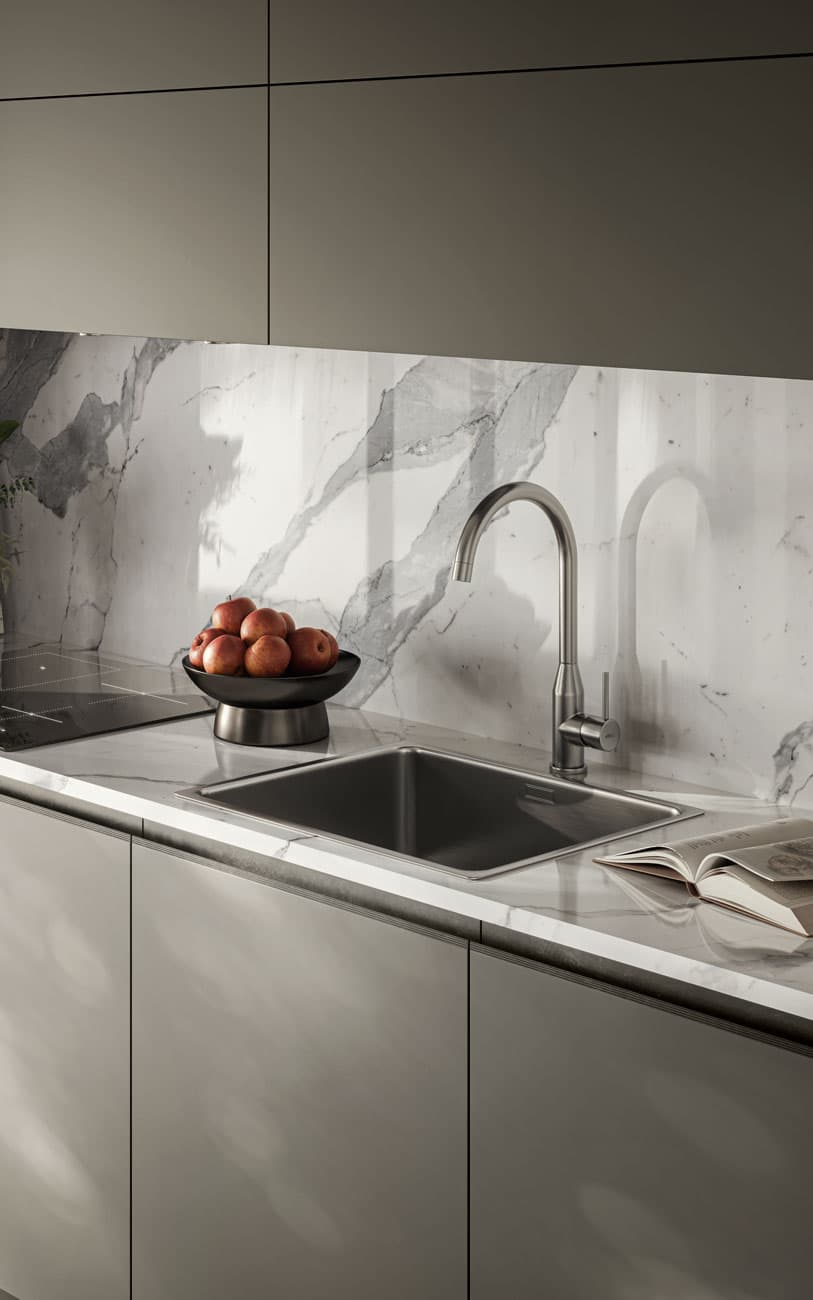 Cucina lineare elegante — PensareCasa Torino — foto 2