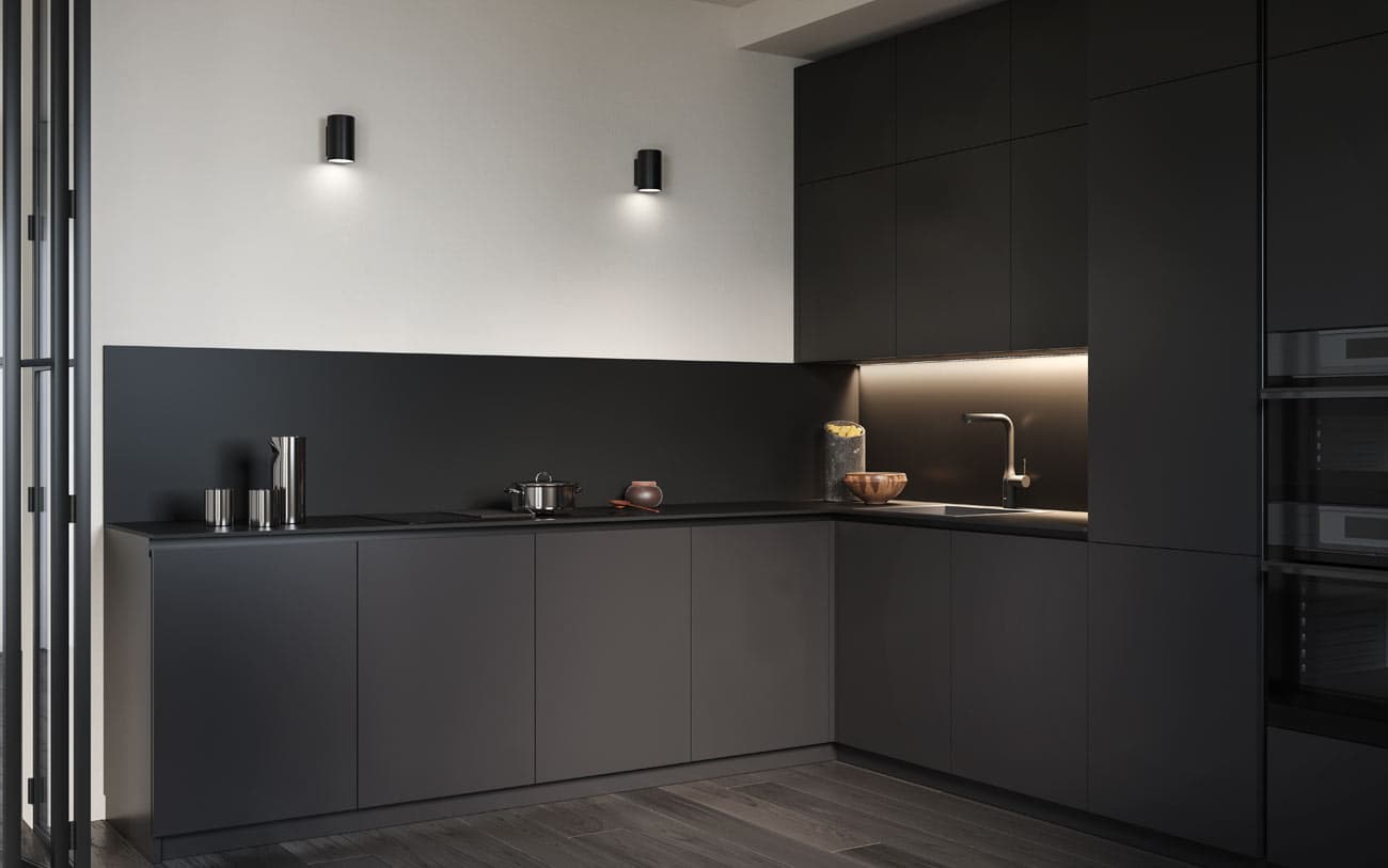 Cucina angolare nera — PensareCasa Torino — foto 2