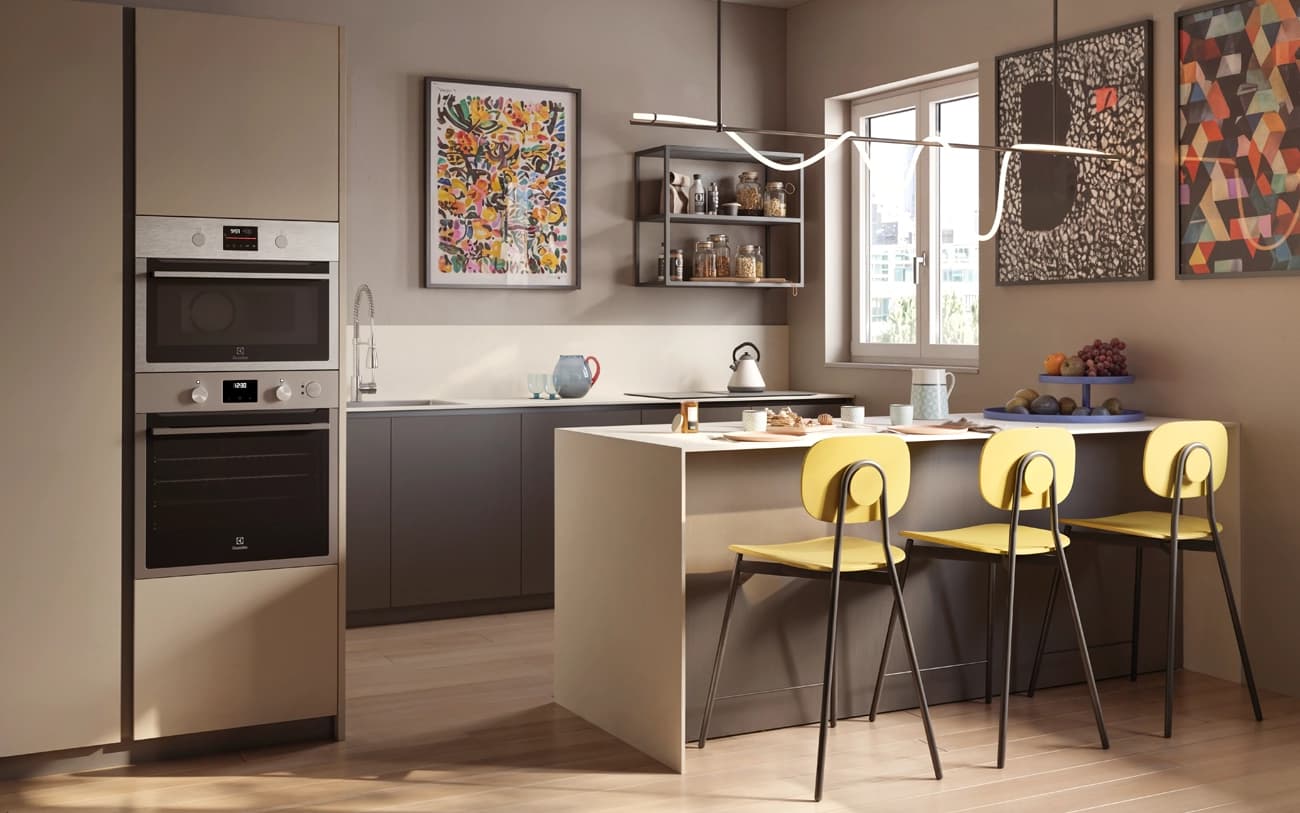 Cucina con isola in PET Titanio — PensareCasa Torino