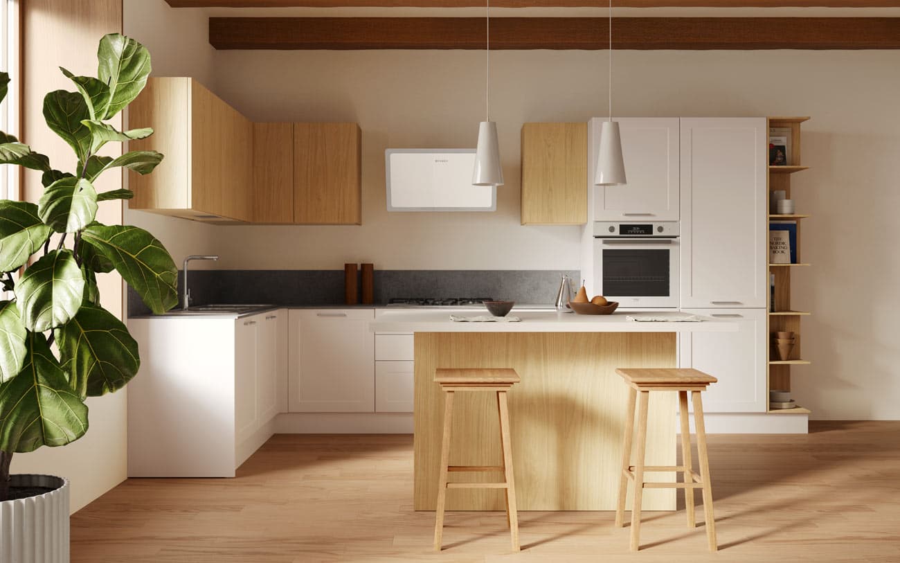 Cucina nordica in PET con isola — PensareCasa Torino — foto 2