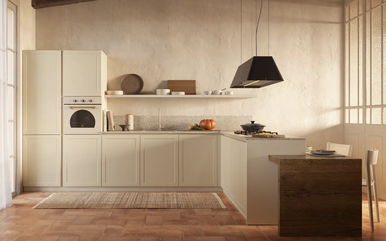 Cucina penisola in PET Magnolia — PensareCasa Torino — foto 2