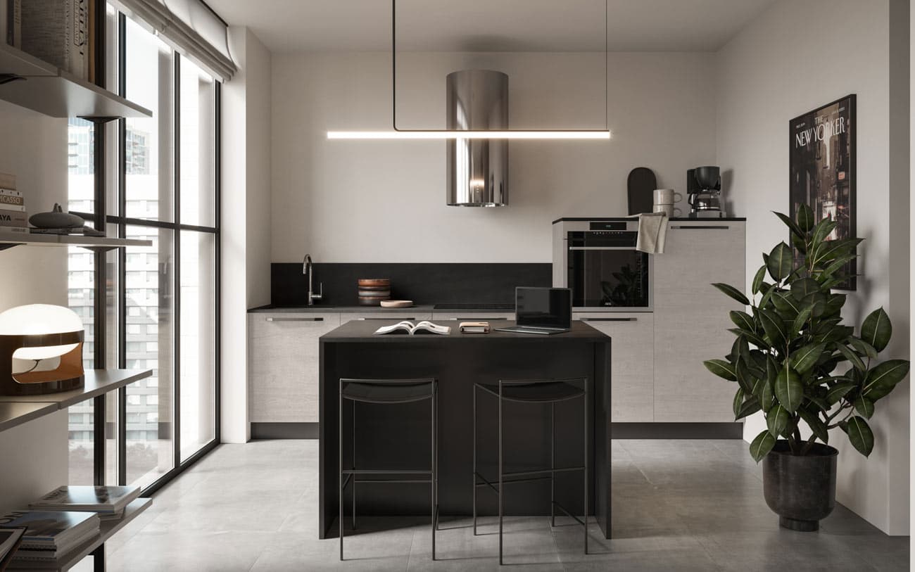 Cucina con isola stile Urban — PensareCasa Torino