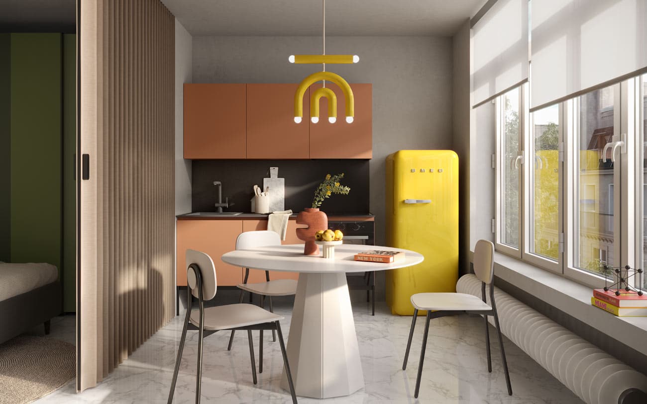 Cucina lineare eclettica — PensareCasa Torino