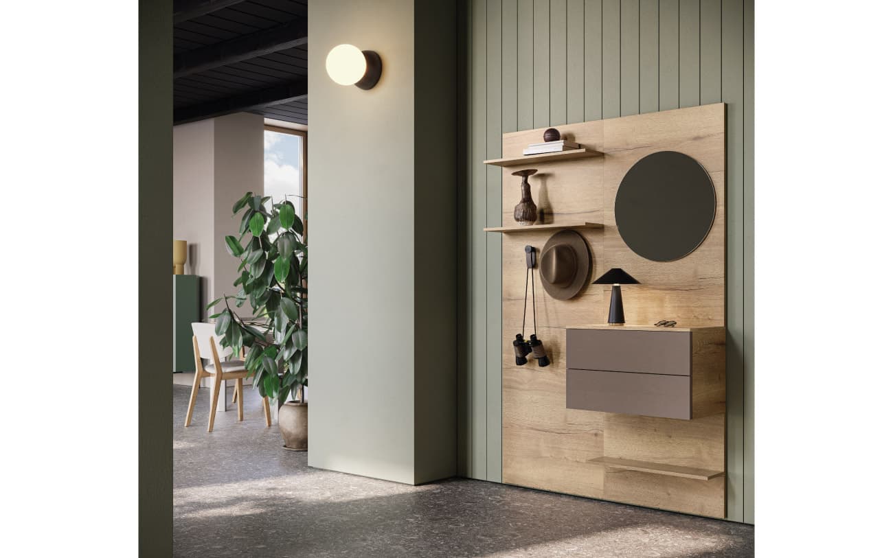 Ingresso minimale con boiserie attrezzata — PensareCasa
