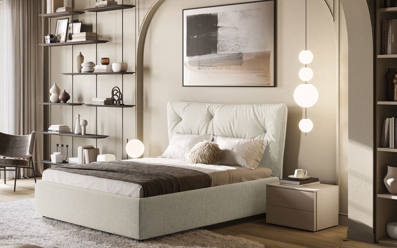 Letto matrimoniale imbottito Dione — PensareCasa — foto 2