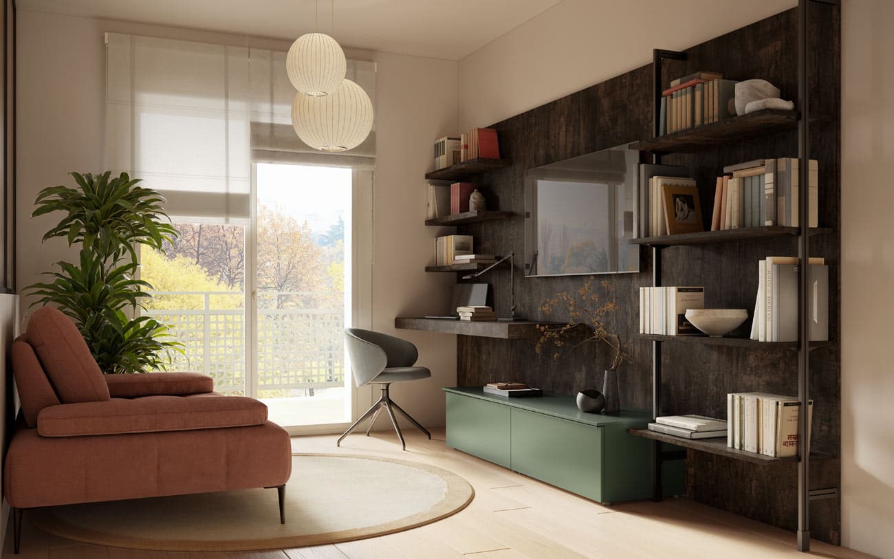 Soggiorno moderno con boiserie — PensareCasa Torino