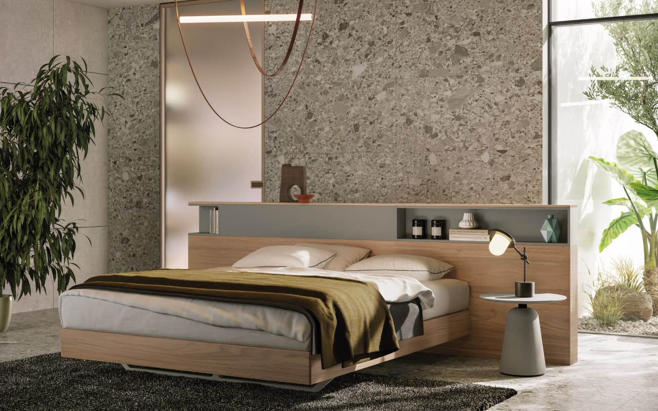 Letto matrimoniale contenitore Dado in legno — PensareCasa