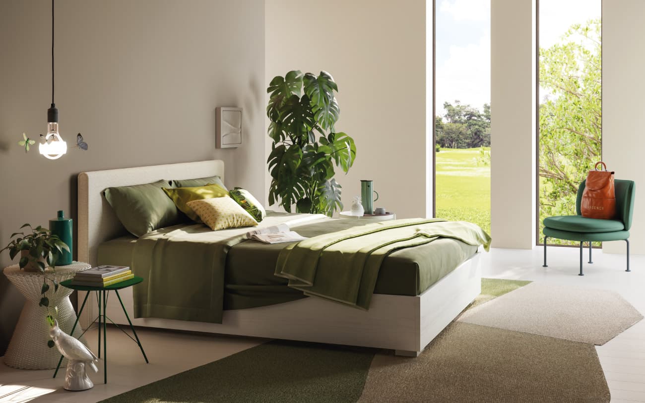 Letto matrimoniale contenitore Morbidone Mixed — PensareCasa