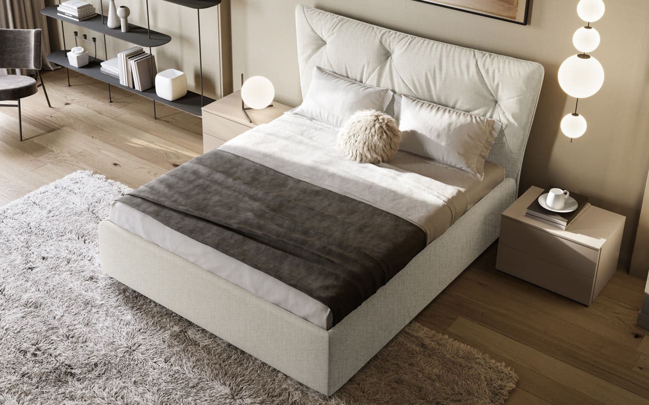 Letto matrimoniale imbottito Dione — PensareCasa